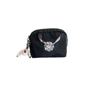 Kipling black white insulated nylon crossbody lunch bag box monkey